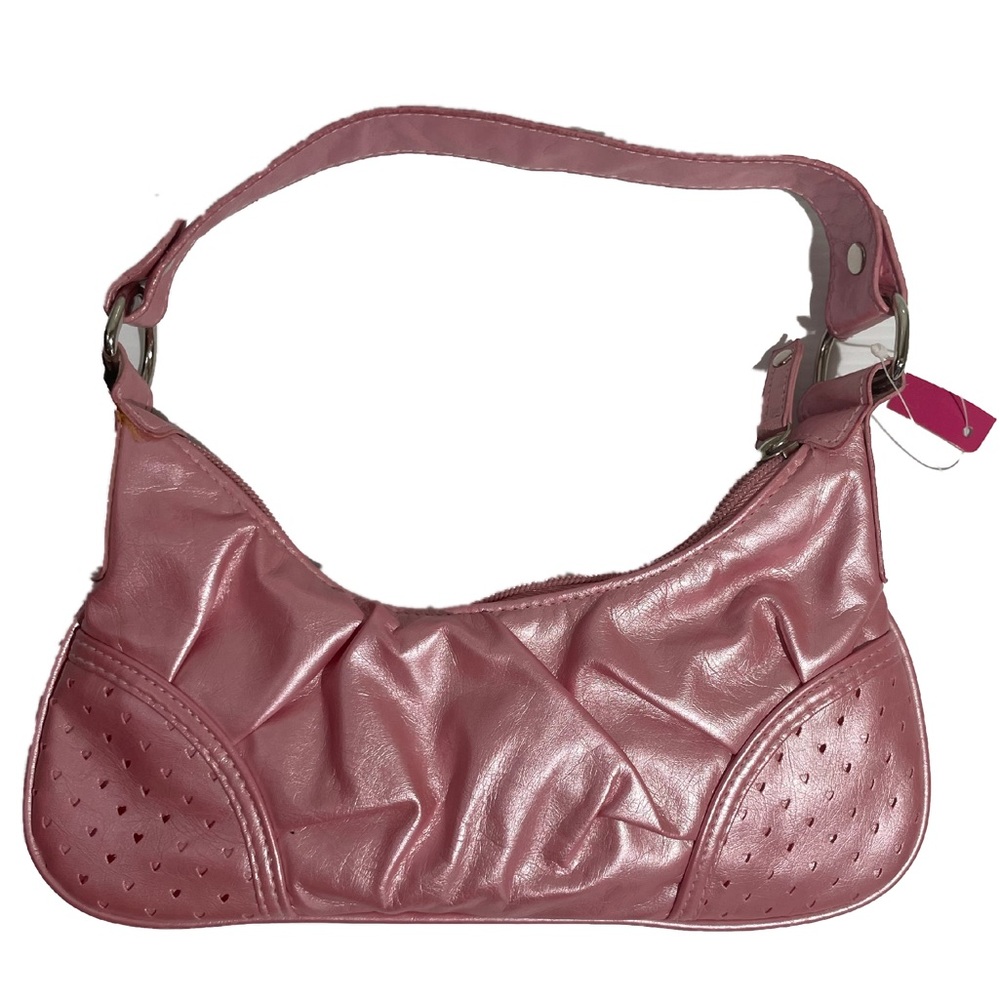 Luxury Coquette Vegan Faux Leather Handbag Pastel Pink Light Pearl Soft Shimmer